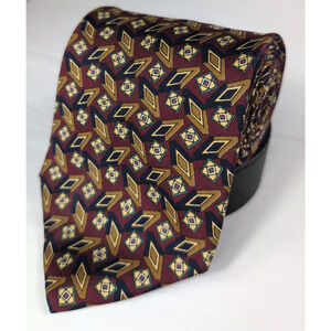 Christian Dior Monsieur Vintage Diamond Geometric 100% Silk USA Tie 58X3.75